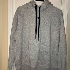 Gray Hoodie with Black Drawstrings